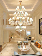 Deluxe Duplex Living Room Chandelier - Elegant Villa & Hotel Pendant Lighting