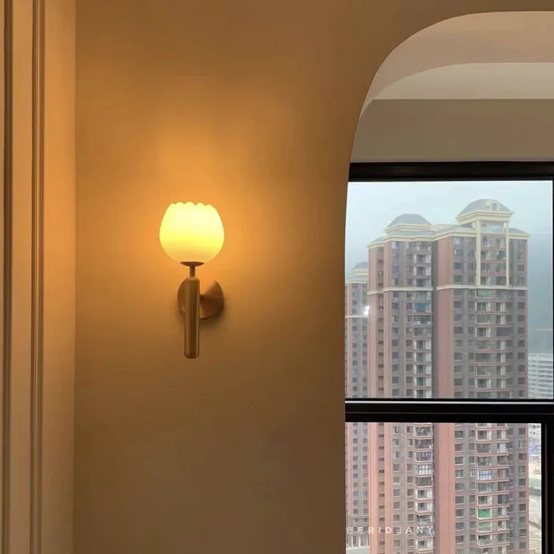 Elegant Marble Wall Lamp for Bedroom and Living Room Lighting