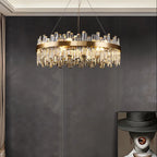 Crystal LED Oval Chandelier for Dining Room Lighting