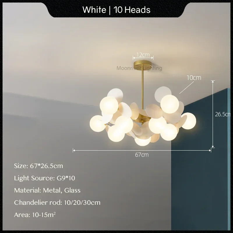 Glass Hanging Ceiling Lamp for Kids Room, Living Room, Bedroom - Modern Chandelier & Home Decor