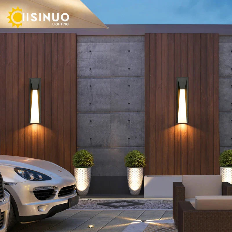 LED Black Outdoor Wall Lamp for Patio Entryway and Garden Lighting