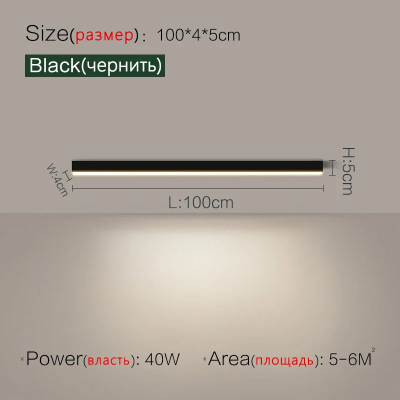 Long Strip LED Ceiling Lights for Balcony, Bedroom, Kitchen, Living Room Decor