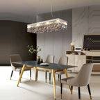 Modern Luxury LED Crystal Ceiling Chandelier for Living Room - Chrome Finish