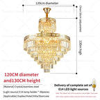 Crystal Duplex Chandelier for Luxury Hollow Living Room Décor