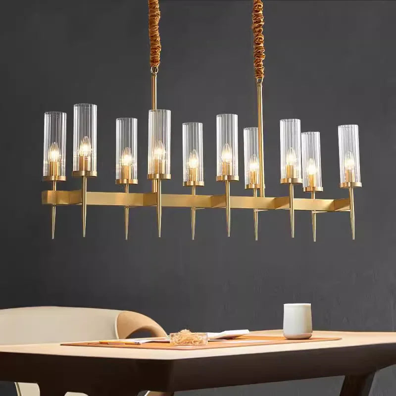 Gold Plated Nordic Living Room LED Chandelier | Luxury Hanging Pendant Lighting