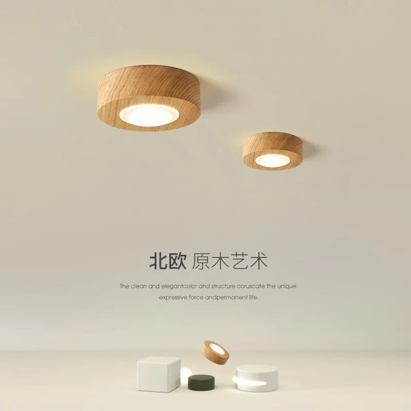 Nordic Wooden Ceiling Lamps - Acrylic LED Lighting for Home Decor
