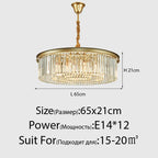 Crystal Ceiling Chandelier: Modern Vintage Hanging Light for Living Dining Room