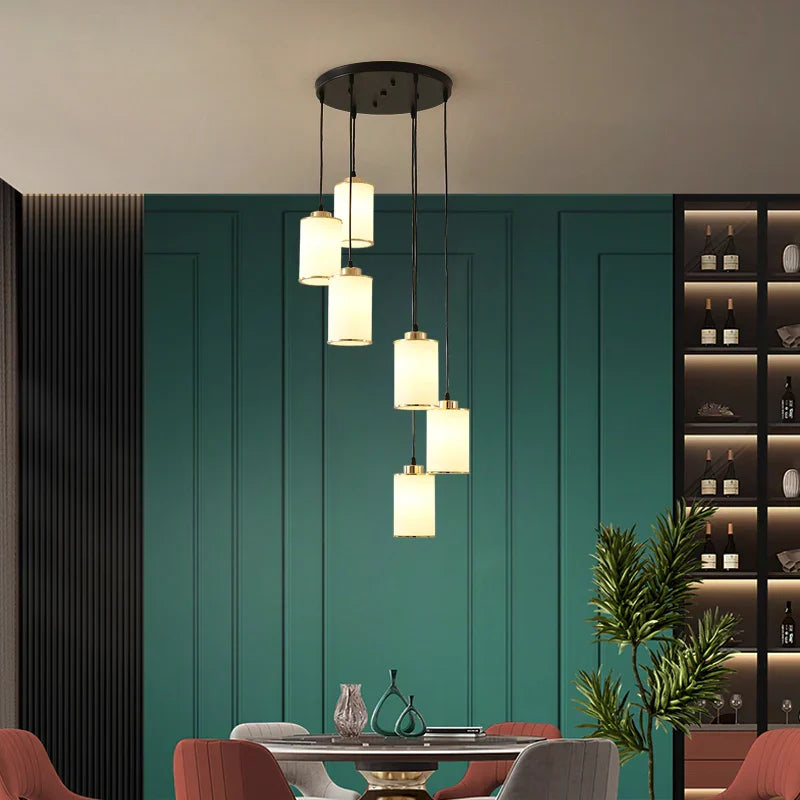 Stairwell Chandelier: Modern Spiral Design for Elegant Villa Hallway Lighting