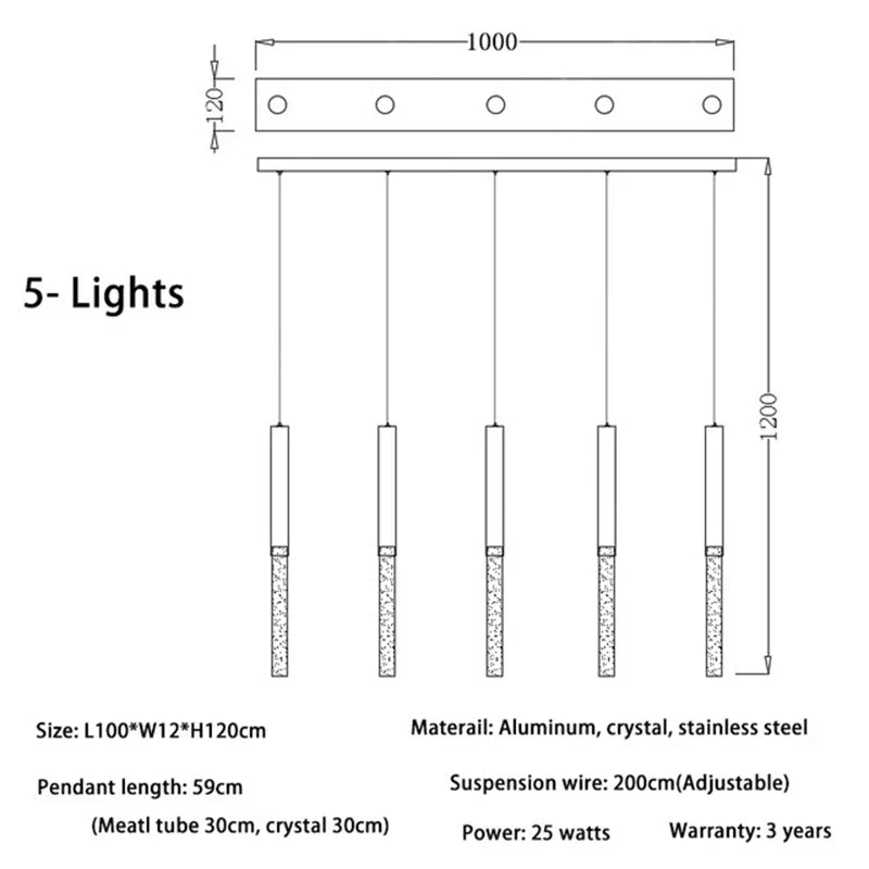 Crystal LED Chandelier: Modern Nordic Minimalist Indoor Light Fixture for Living Room