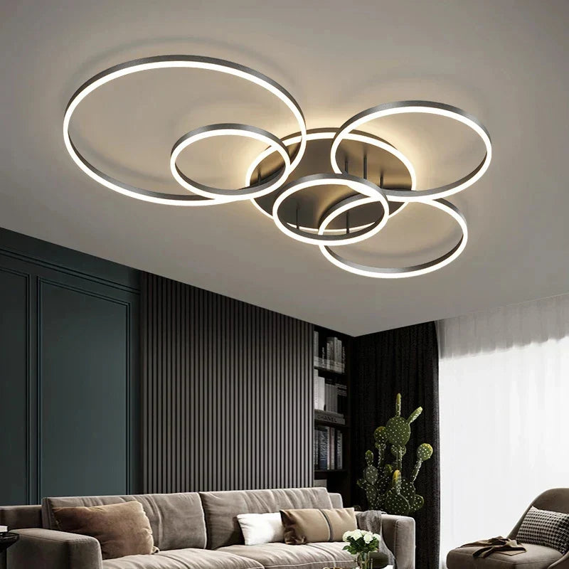 Aluminum Circle LED Chandelier Ceiling Light for Bedroom Living Room Kitchen
