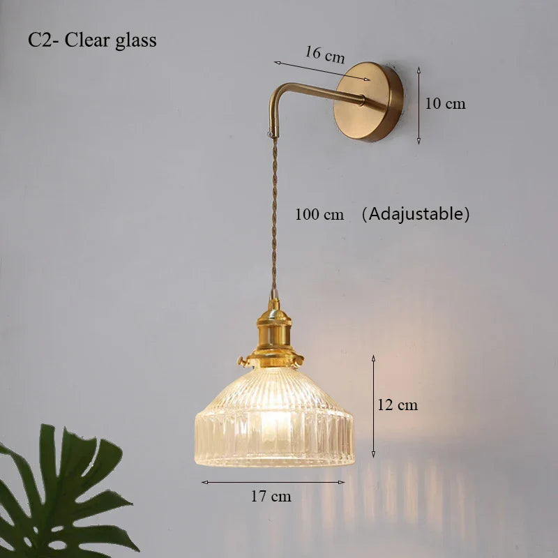Glass Shade LED Wall Lamp for Luxury Living Room Decor