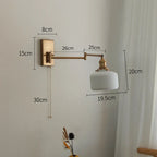 Brass Swing Arm Wall Sconce Creamic Wall Lights