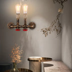 Rustic Water Pipe Wall Sconce Light for Home Decor