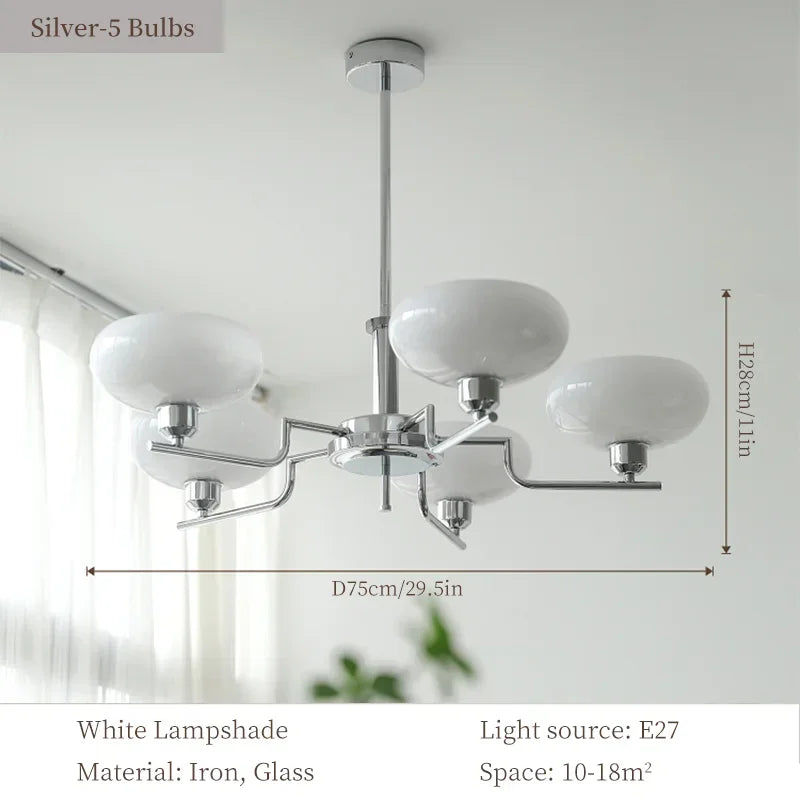 Bauhaus Glass Pendant Chandelier for Bedroom Living Room Dining Ceiling Lamp