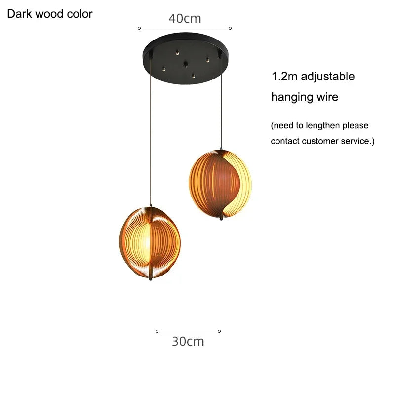 Wabi Sabi Wooden LED Pendant Lights for Home Decor and Lighting