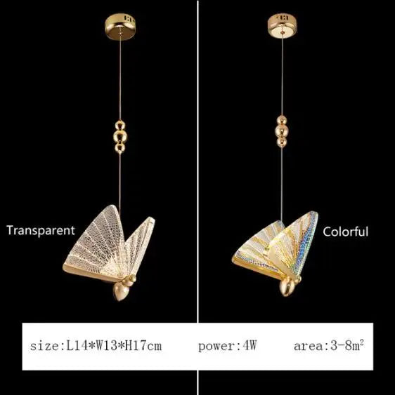 Butterfly LED Pendant Lamp: Modern Luxury Decor for Staircase, Bedroom, Aisle.