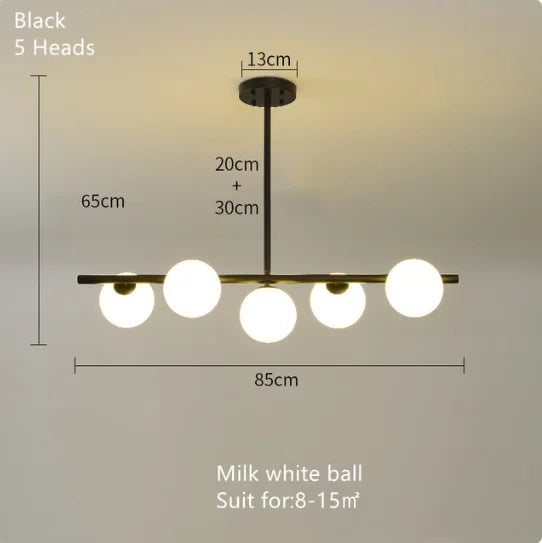 Gold Glass Ball LED Pendant Light for Kitchen Dining Room Lighting