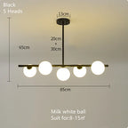 Gold Glass Ball LED Pendant Light for Kitchen Dining Room Lighting