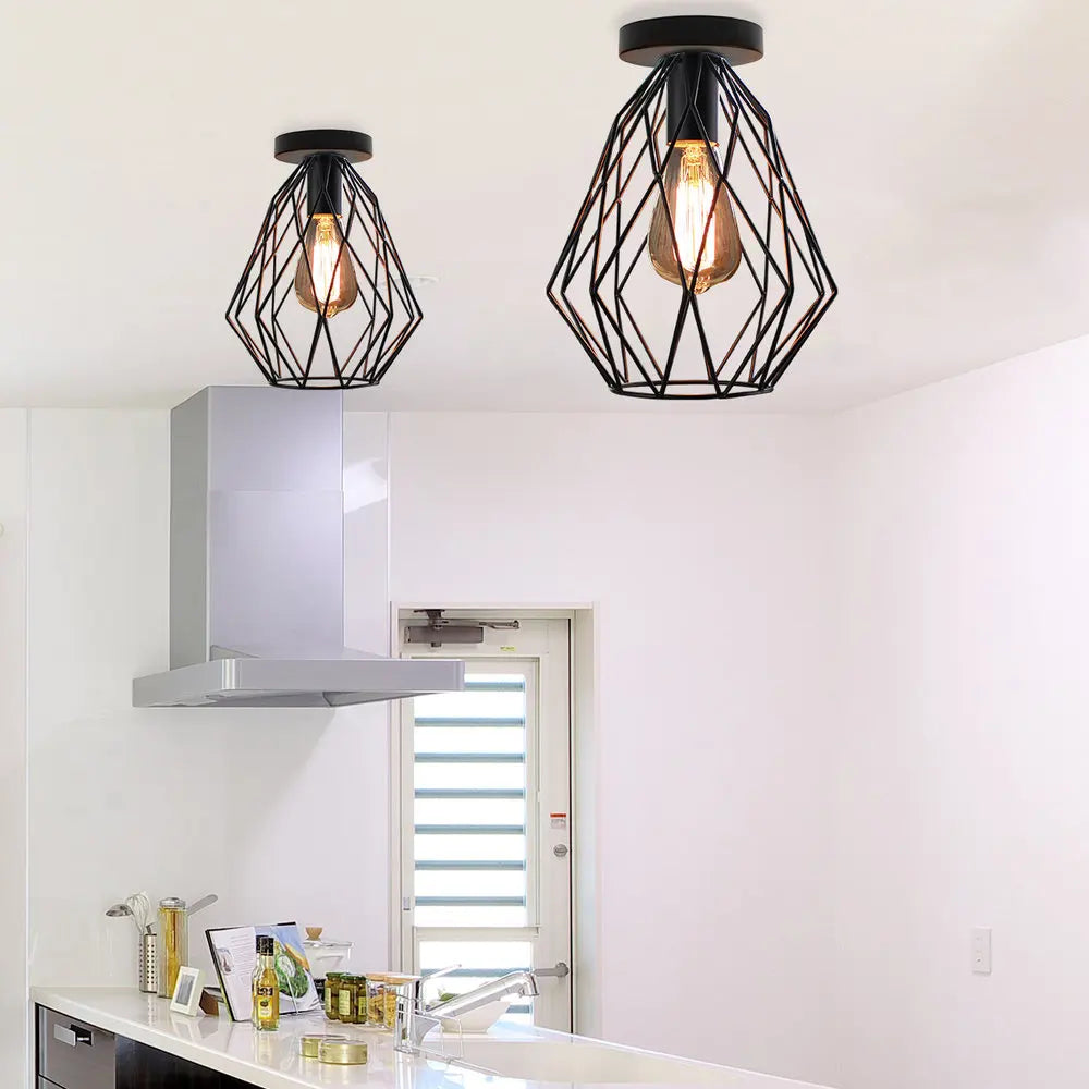 Modern Nordic Black Ceiling Light for Home Decor, E27 Loft Lamp Shade