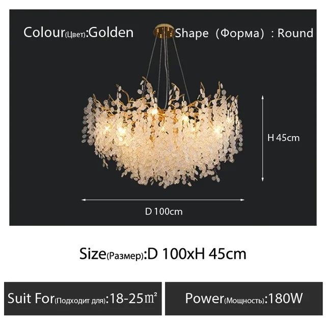 Gold Chandelier Glass Pendant Lamp for Home Decor - Modern Luxury Lighting