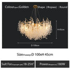 Gold Chandelier Glass Pendant Lamp for Home Decor - Modern Luxury Lighting