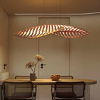 Fish Bone Wood Chandelier: Nordic Wabi Sabi Pendant for Dining Room & Restaurant