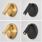 Modern Nordic Wall Lamp Sconce Black Brass Rotating Reading Light 3W