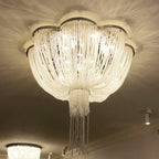 Chrome Art Luxury Ceiling Light with Aluminum Chain Tassel Design