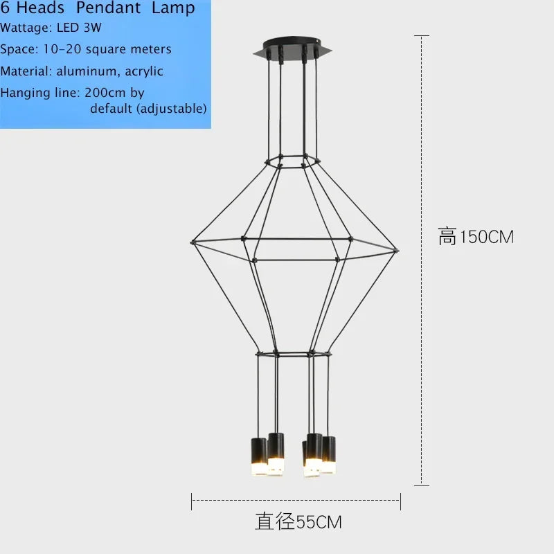 Modern Iron Art DIY Pendant Lamp with 5W G9 LED Bulb - Afralia™