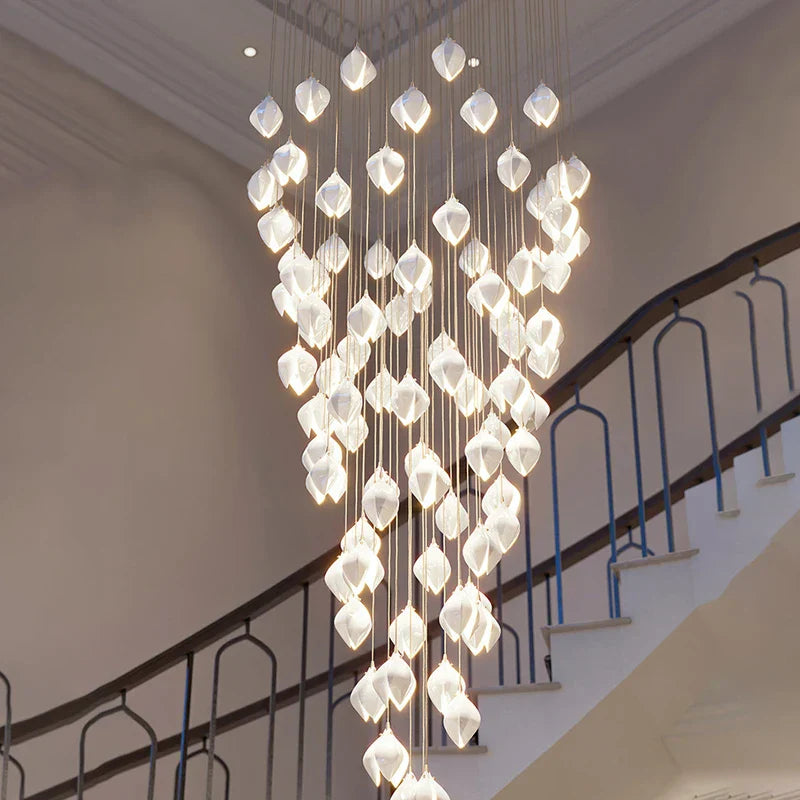 Petals G9 LED Pendant Light: Modern Ceramics Lustre for Hotel Lobby, Villa, Living Room, Stairs