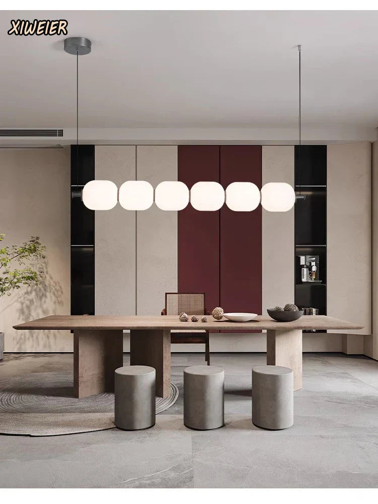 White LED Office Pendant Lamp | Modern Nordic Minimalist Strip Bar Design