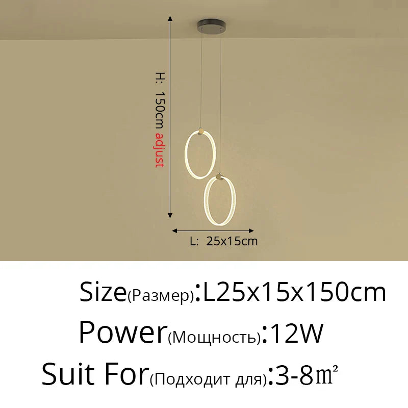 Modern Acrylic Circle Chandelier Pendant Lights for Indoor Living Room Decor