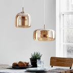 Nordic Glass LED Pendant Lights Copper Chandeliers for Home Decor
