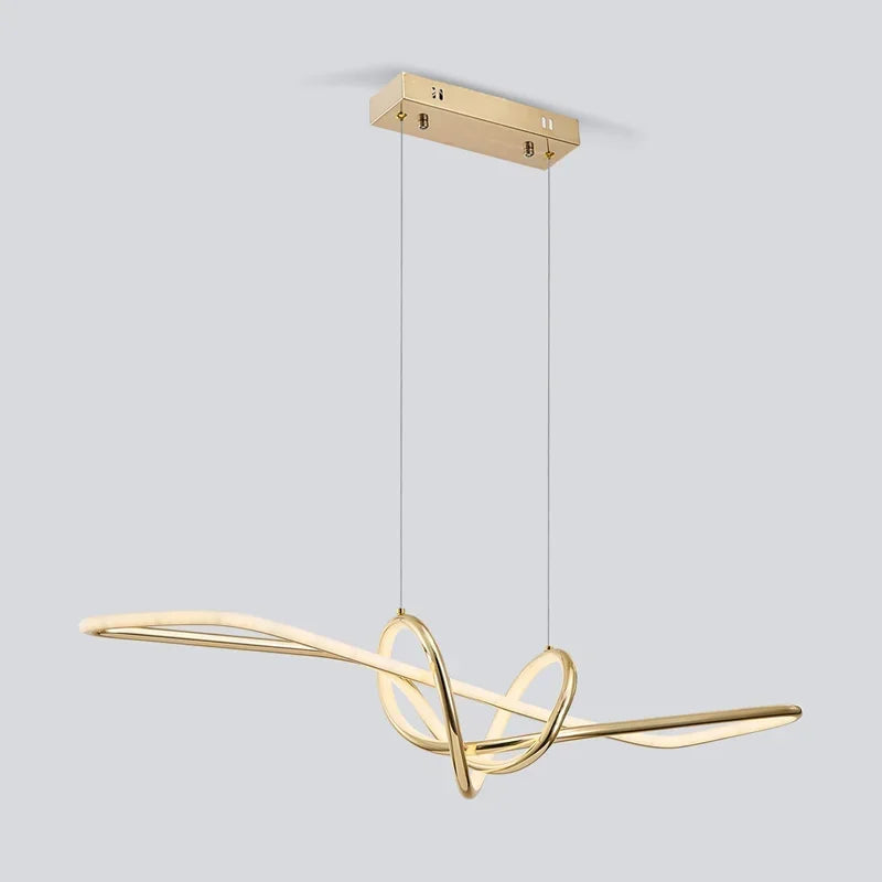 Gold LED Chandeliers: Modern Kitchen & Restaurant Lighting Fixtures