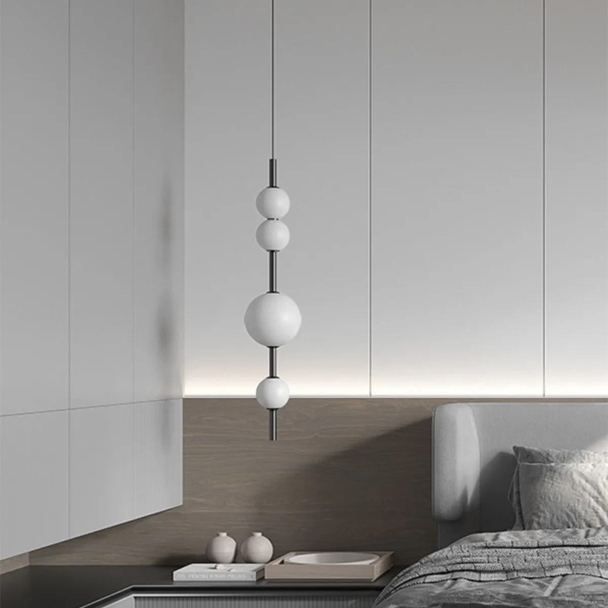 LED Glass Beads Pendant Chandelier - Elegant Hanging Lighting Fixture