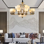 Chinese Jade Chandelier: Modern Living Room & Restaurant Décor