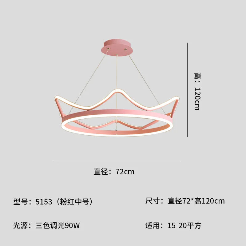 Crown Design Gold Chandelier for Living Room Kids Bedroom