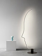 Modern Minimalist Human Face LED Floor Lamp for Living Room and Bedroom