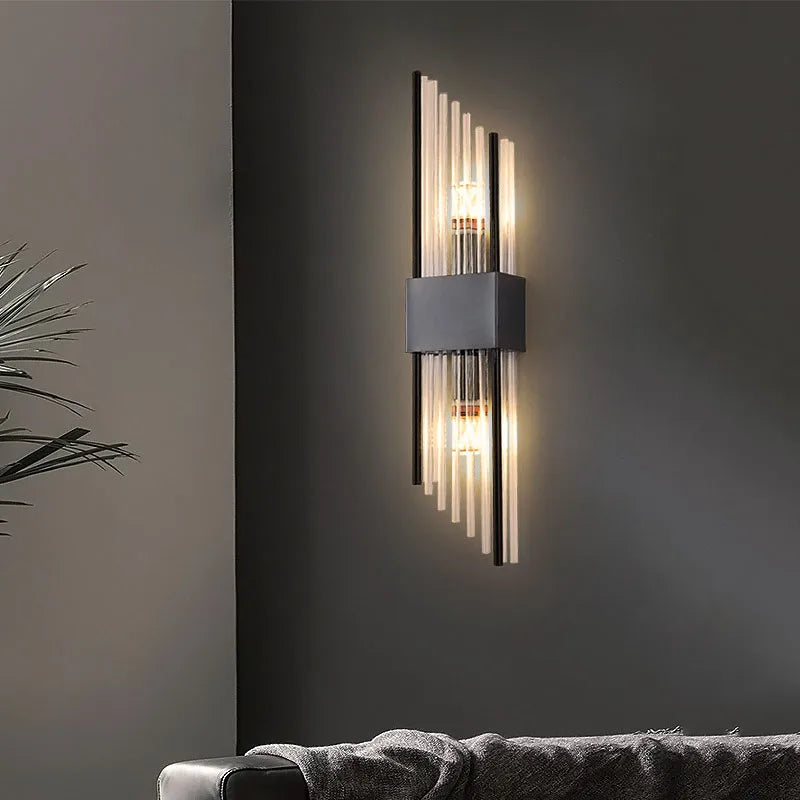 Crystal Wall Lamp: Elegant LED Indoor Lighting for Living Room, Bedroom, Hotel, and TV Background