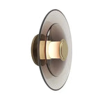 Amber Glass Disc Wall Lamp: Modern Minimalist LED Sconce Lighting Fixture