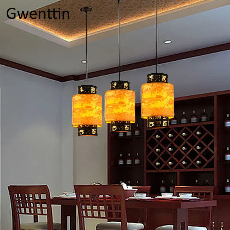 Sheepskin Pendant Lights: Retro Chinese Style Luminarias for Home Decor