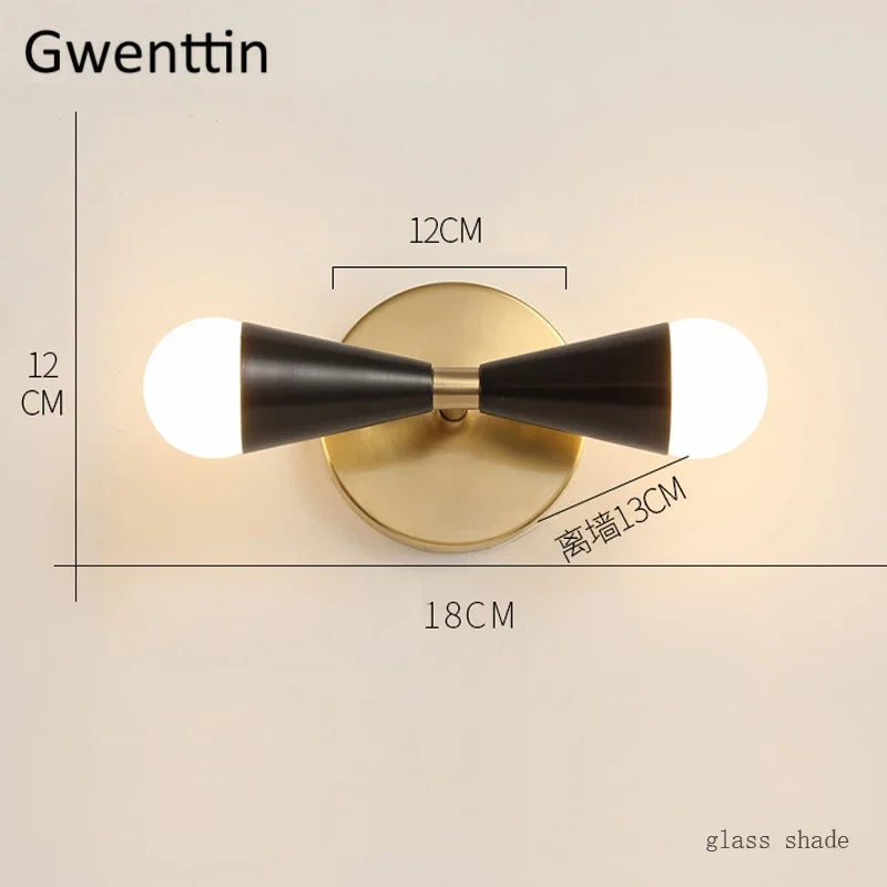 Nordic Gold Copper Wall Sconce for Modern Home Decor - Industrial Luminaire