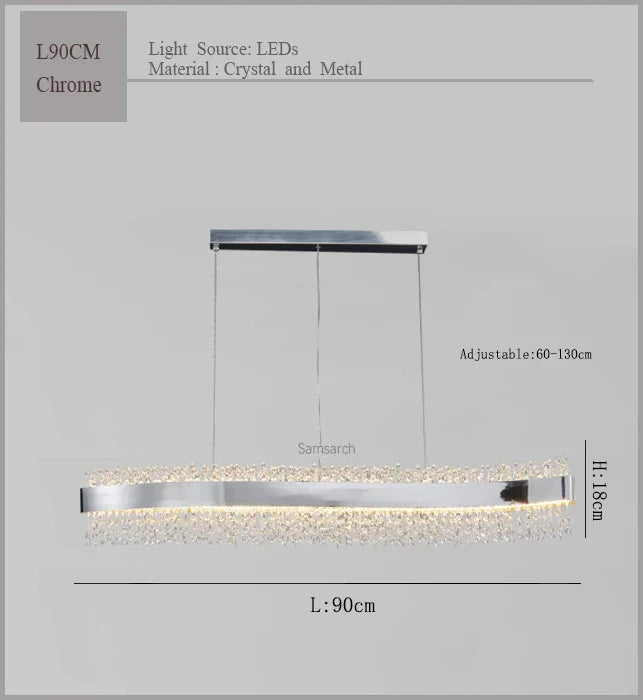 Modern Crystal Chandelier Pendant Lights LED Luxury Living Room Kitchen Island