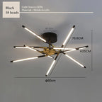 Modern LED Linear Chandelier: Creative Design Ceiling Lamp with Remote for Home Decor