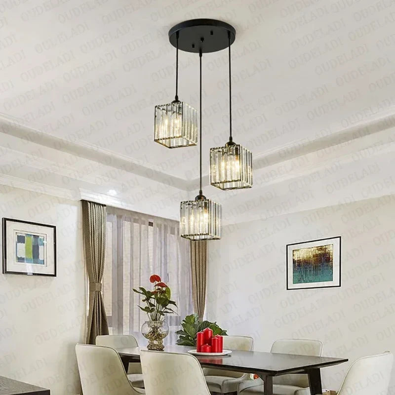 Crystal Trio Pendant Light for Modern Spaces