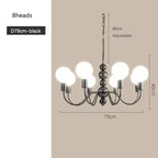 Pearl Black Chandelier: Minimalist High-End Bauhaus Design for Living Room Bedroom Study