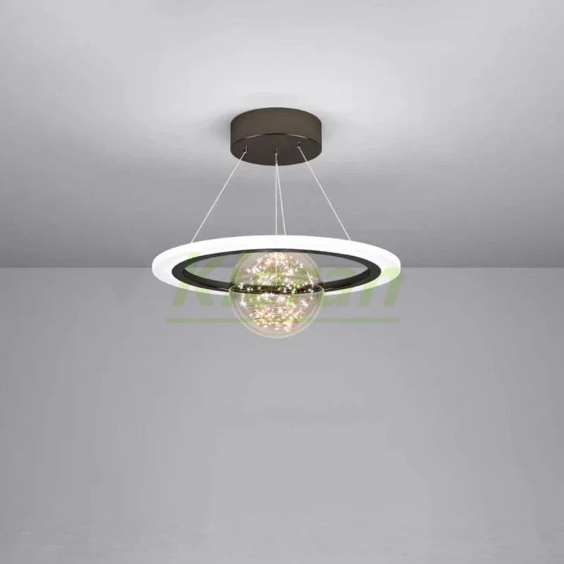 Saturn LED Chandelier: Nordic Modern Style for Bedroom, Study, Dining & Living Room