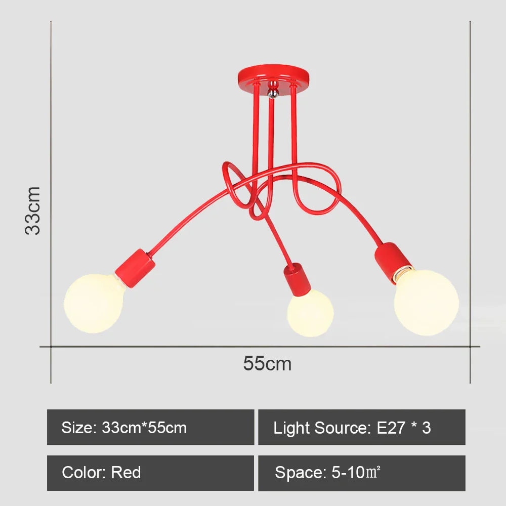 Nordic Wrought Iron Sputnik Ceiling Light Chandelier for Home Decor