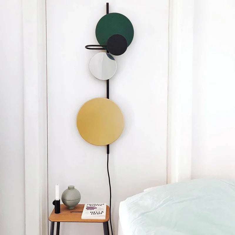 Colorful Circle LED Wall Lamp for Modern Bedroom Decor