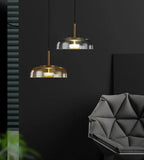 Glass Pendant LED Light Fixture - Modern Minimalist Hanging Lamp for Dining Room